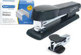 Rapesco Germ-Savvy® Antibacterial: Marlin Stapler & R4 Staple Remover & 26/6 mm Staples B/5000 - Bundle - Black