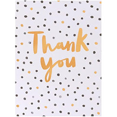 UK Greetings Multipack of 10 Thank You Cards for Him/Her/Friend - Black & Gold Spotty Design, 130mm x 100mm
