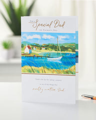 UK Greetings Father's Day Card for Dad - Boat Scene Design