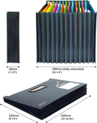 Rapesco SupaFile™ Twin Pack A4 13-Part Landscape Desktop Expanding File with Multi-coloured Dividers