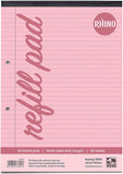 Rhino Pink Paper Refill Pad 8mm feints & margin A4 50 Leaf 100 pages (Pack of 6)