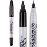 Sharpie Twin Tip Permanent Marker Pens - Black Ink - Pack of 3 - Fine & Ultra Fine Tips