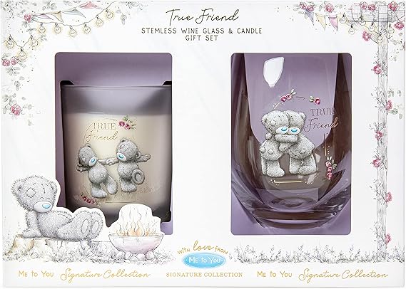 Friend glass and candle set