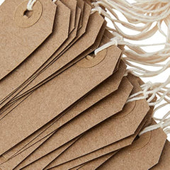 70 x 35mm Brown Strung Tag (Pack of 10)