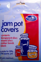 Jam Pot Covers – Pack of 25 Waxed Discs, Cellophane Covers & Rubber Bands for Homemade Jams