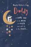 Artistic "Father's Day" Greeting Card - From The Carlton Cards Range - Love You To The Moon And Back - Embossed Gold Foil Finish