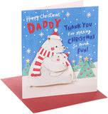 Christmas Card for Daddy - Cute Polar Bears Design