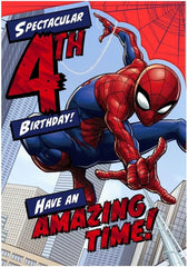Spiderman Spectacular 4th Birthday Card