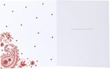 UK Greetings | Wedding Card | Bride & Groom Red & Gold Design