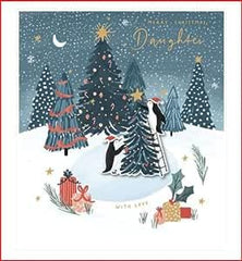 Daughter Christmas Card - Merry Christmas Daughter, with Love Christmas Card