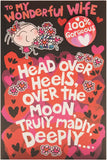 UK Greetings Valentine's Day Card For Wife - Cute Design with Badge