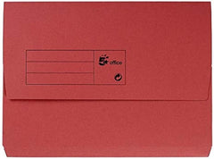 5 Star Office Document Waller Half Flap 285gsm 32mm A4 Red (Pack of 50)