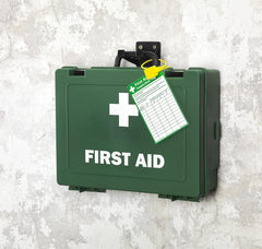 Safety First Aid Group Workplace First Aid Kit (Large 21-50 Persons) Economy HSE-Compliant with Inspection Tags, Accident Book, Wall Bracket, Extra Plasters