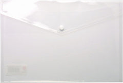 A4 Clear Stud Wallet Folder Plastic Document Holder File Popper Wallets (Pack of 5)