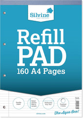 Silvine A4 Refill Pad - Narrow Lined With Margin (160 Pages) Single