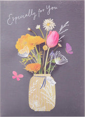 Flower in Jar Design Birthday Card