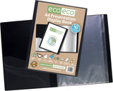 A4 Black 40-Pocket Presentation Display Book – 50% Recycled, Eco-Friendly & Durable