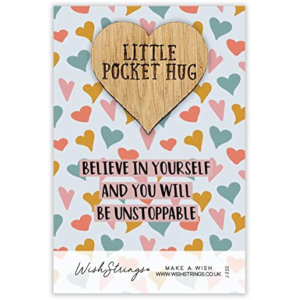 Believe in Yourself Unstoppable Little Pocket Hug Wish Token Keepsake Gift Idea SPH012