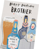 Happy Birthday Beers Brother Birthday Card