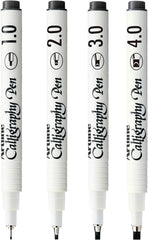 Artline EK-240W4 Calligraphy Pen - Assorted (Pack of 4), black
