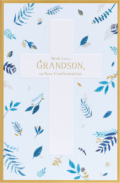 Flower Design Confirmation Card for Grandson