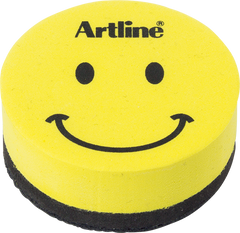 Yellow Round Smiley Face Mag Eraser