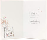 Romantic Birthday Card for Wife - Elegant Couple Scene Illustration - Sentimental Verse - Luxury Greeting Card with Envelope