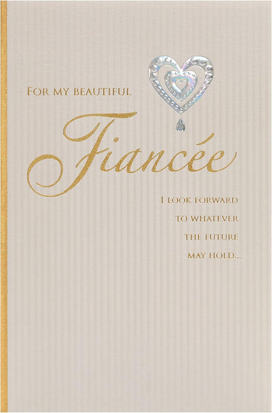 UK Greetings Fiancee Card for Her Romantic Design