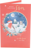UK Greetings Christmas Card for Son - Snowy Robin Design