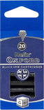 Oxford Helix Black Ink Cartridges - Pack of 20 | Refill for Fountain Pens