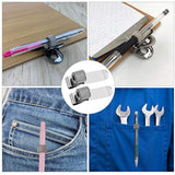 10 x Single Metal Pen Holder With Pocket Clip Silver