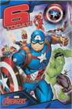 Marvel 6th Birthday Card For Him/Boy With Envelope - Avengers Design