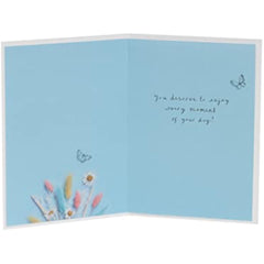 UK Greetings Birthday Card For Her/Female/Friend With Envelope - Flower Stem Design