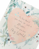 Mother's Day Card With Envelope - Heart & Leaves Design,159x184mm
