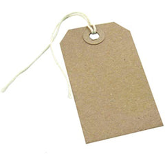 82 x 41mm Brown Strung Tags (Pack of 400)
