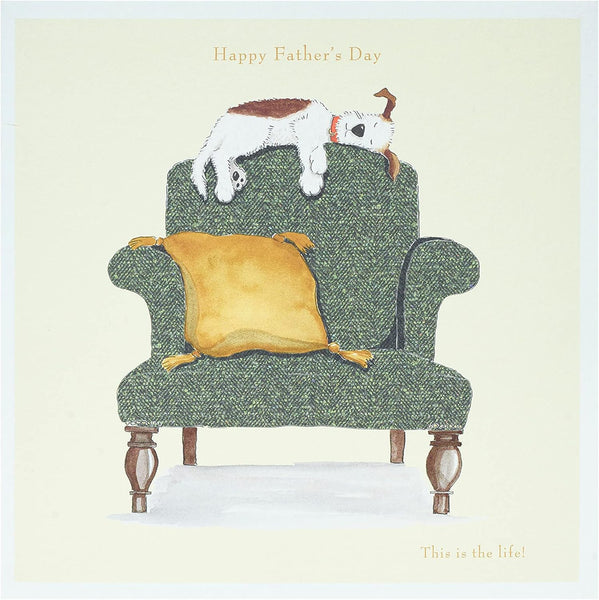 UK Greetings Father's Day Card for Him - Dog & Chair Design