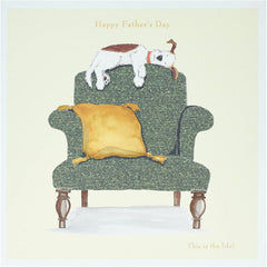 UK Greetings Father's Day Card for Him - Dog & Chair Design