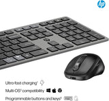 HP 720 Multi-Device Rechargeable Wireless Keyboard and Mouse Combo