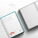 Ohh Deer Daily Planner Notebook A5-288 Page Undated Organiser Journal Notebook - To Do Book, Hourly Schedule Planner, Notes Page - A5 Undated Diary for New Job or University - Sea Teal