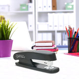 Rapesco Germ-Savvy® Antibacterial: ECO Sting Ray Half Strip Stapler & 1000 Staples – Black (Pack 6)