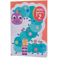 Caterpillar Design 2nd Birthday Card