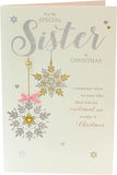 Off White Christmas Card For Sister