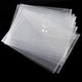 4 x Clear A5 Plastic Folder Document Wallets Poppers