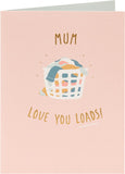 Funny Laundry Clothes in Basket Design Mother's Day Card