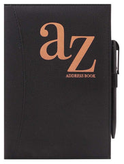 A5 Black PU A-Z Address Book 2 24 CARTON 1 with Pen