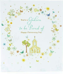 New Baby Boy Godson Christening Card