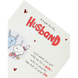 Bunny Husband Card with Poem Valentine's Day Card