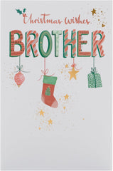 UK Greetings Christmas Card for Brother - Hanging Ornaments Design