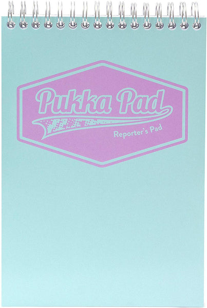 Pukka Pad Wirebound Card Cover Reporters Shorthand Notebook Ruled 160 Pages Pastel Blue/Pink/Mint (Pack 3) - 8907-PST