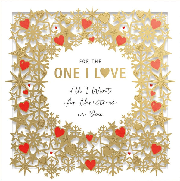 One I Love All I Want Is You 3D Cut Out Luxury Christmas Card Xmas Greeting Cards 750734